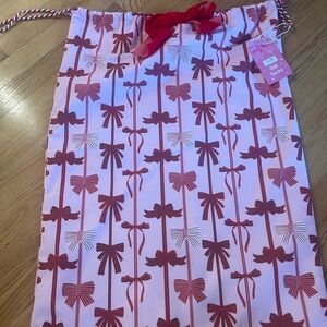 Pink and Red Bow Patterned Gift sack canvas Bag
